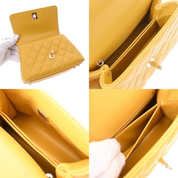 CHANEL Chanel matelasse XXS yellow AS2215 ladies caviar skin bag - Picture 10 of 12